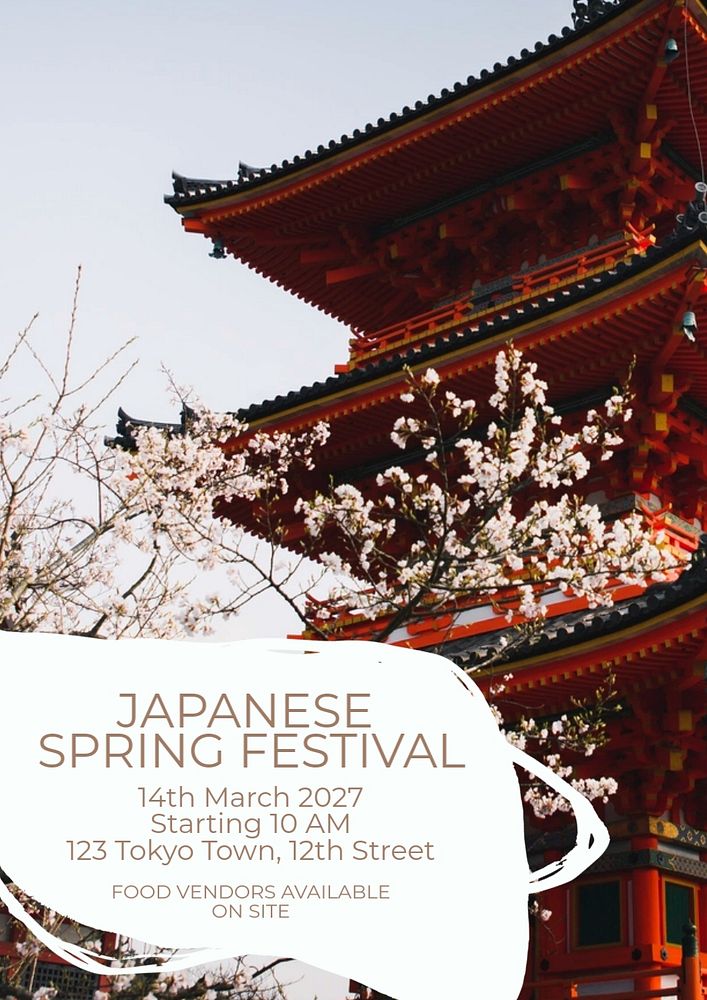 Spring festival  poster template, editable text and design