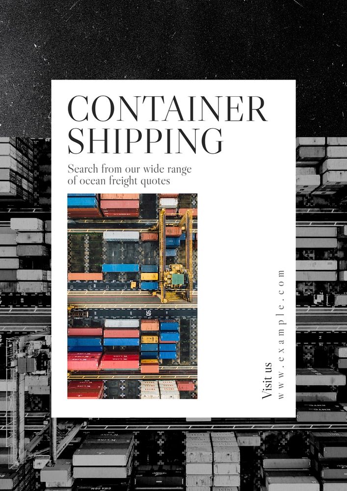 Container shipping  poster template, editable text and design