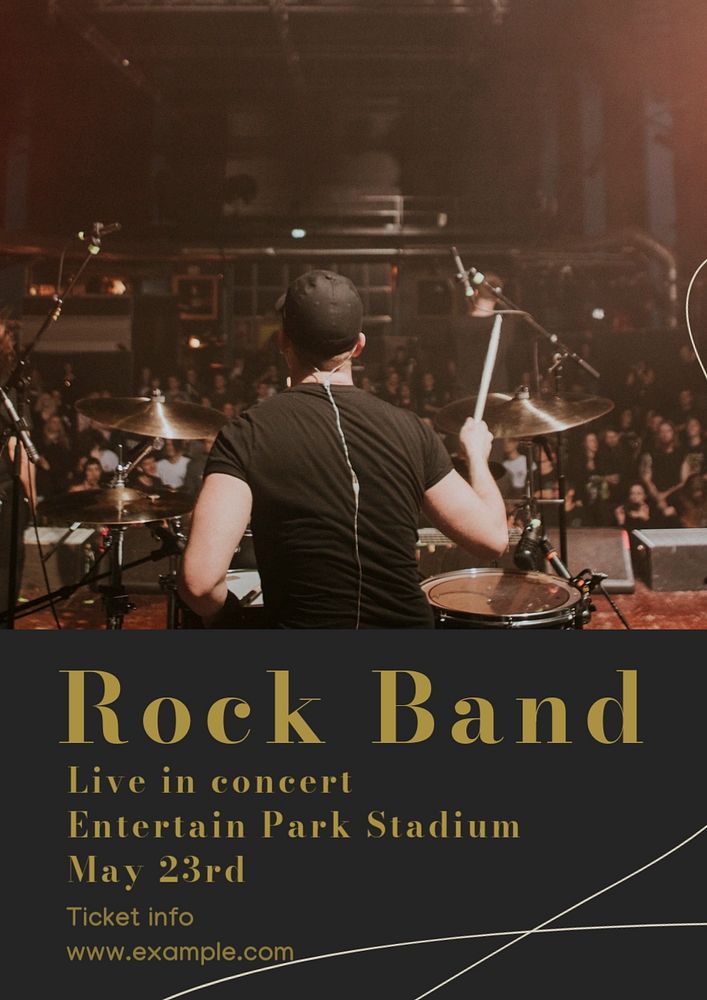 Live concert  poster template, editable text and design