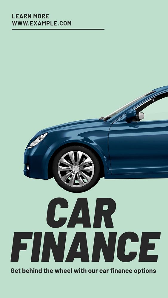 Car finance  Instagram story template, editable text