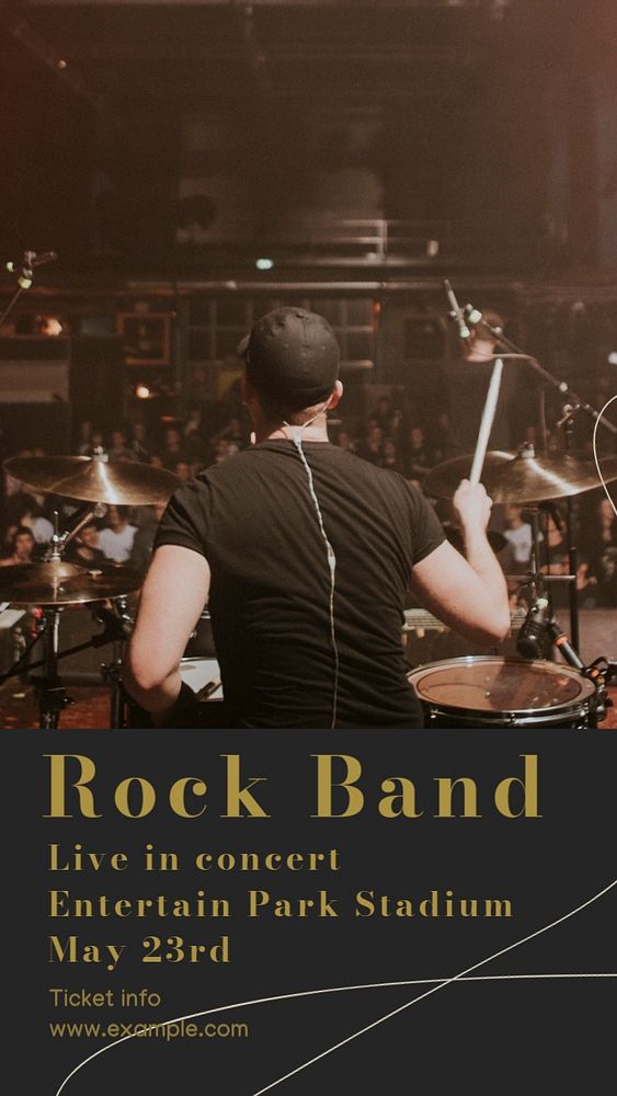 Live concert  Instagram story template, editable text