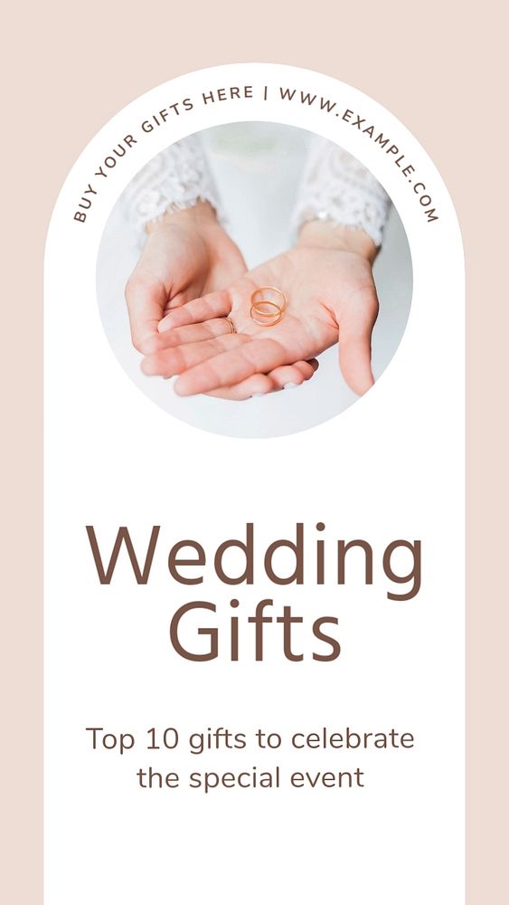 Wedding gifts  Instagram story template, editable text