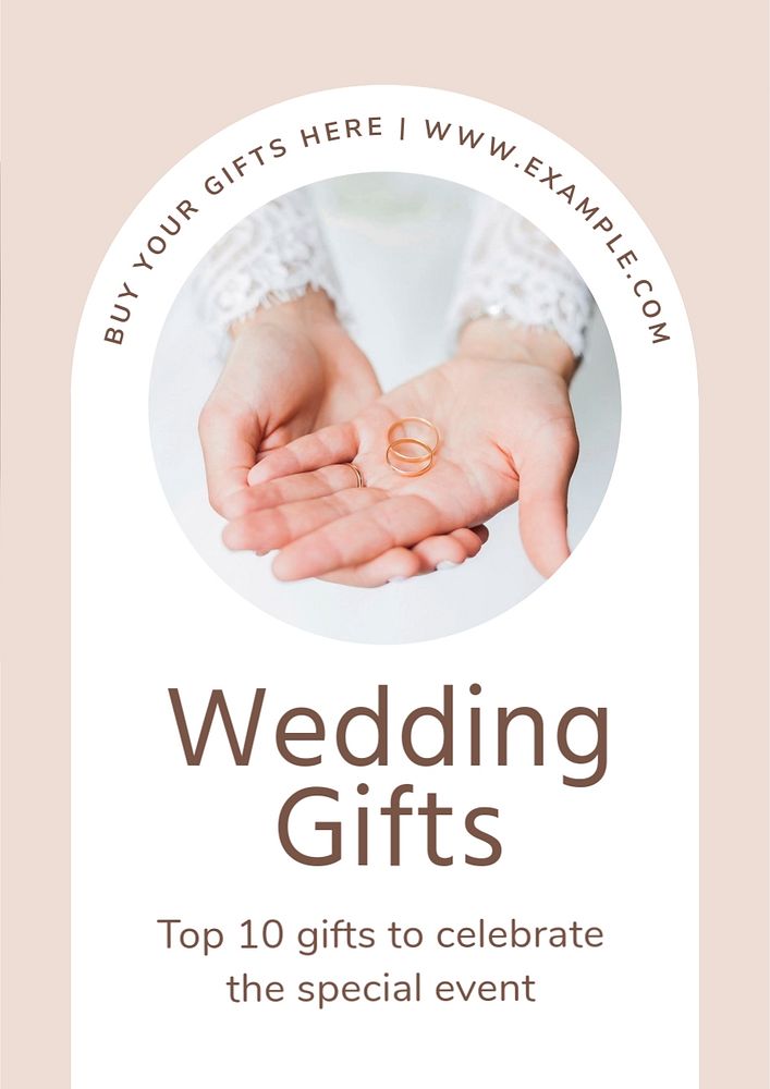 Wedding gifts  poster template, editable text and design