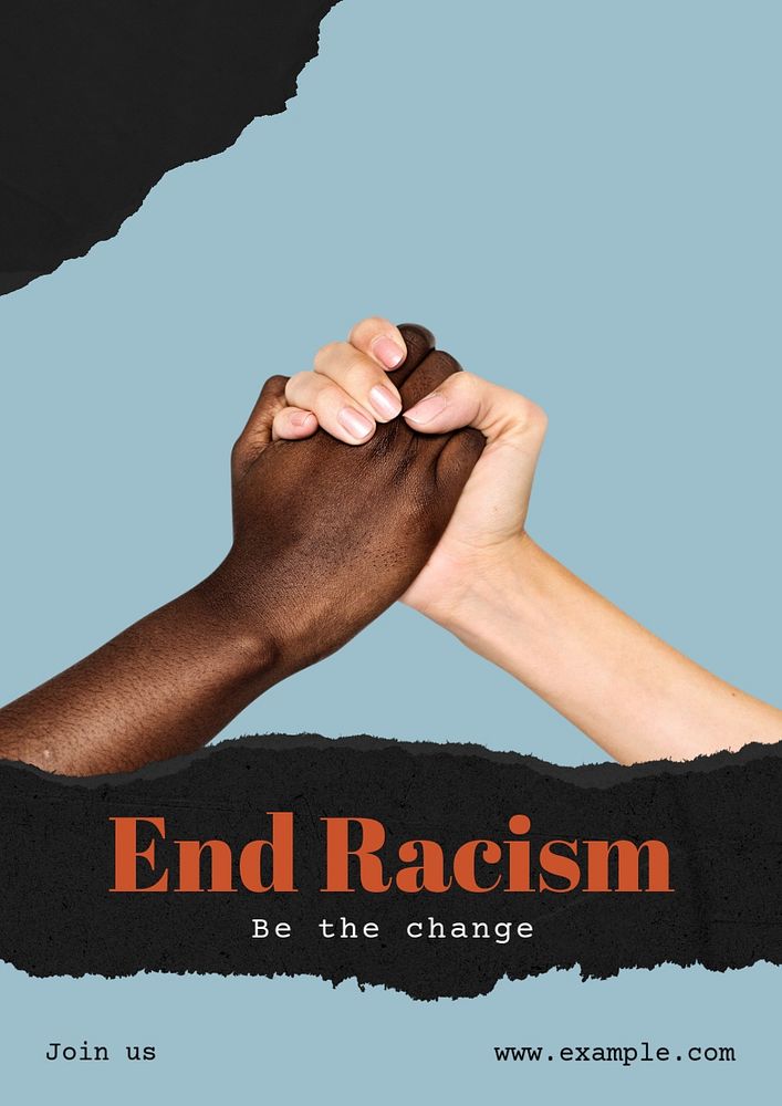 End racism poster template, editable text and design