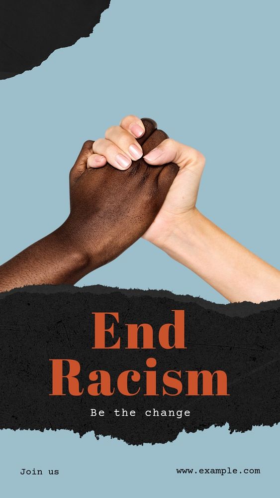 End racism Instagram story template, editable text