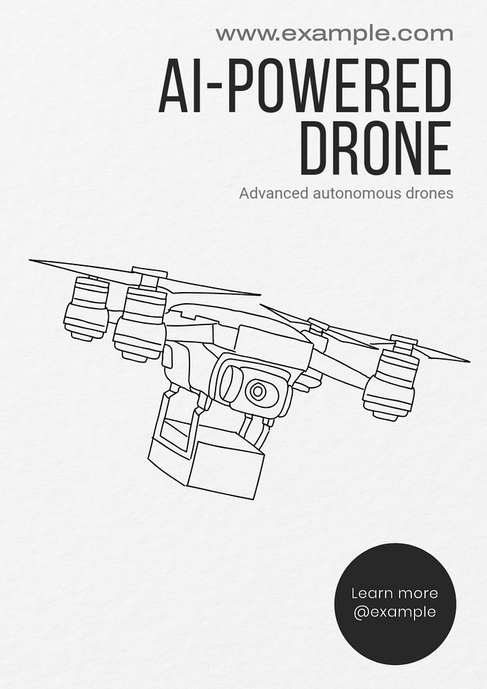 AI drone  poster template, editable text and design