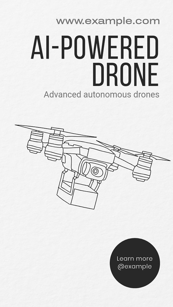 AI drone  Instagram story template, editable text