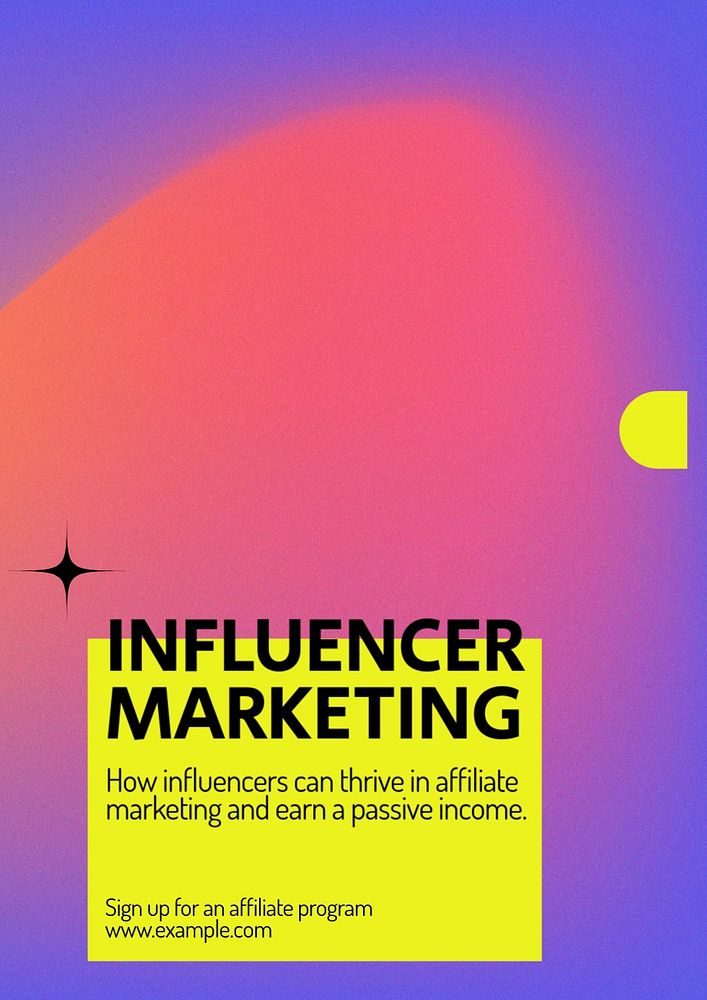 Influencer marketing  poster template, editable text and design