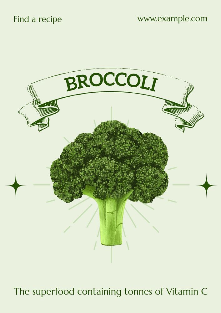 Broccoli  poster template, editable text and design