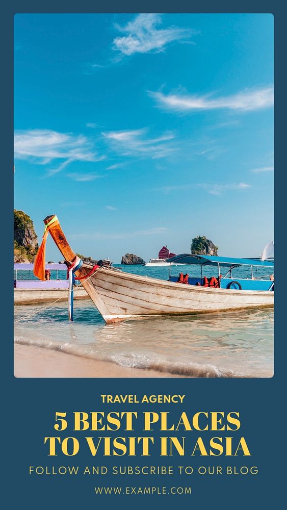 Travel Asia Instagram story template, editable text