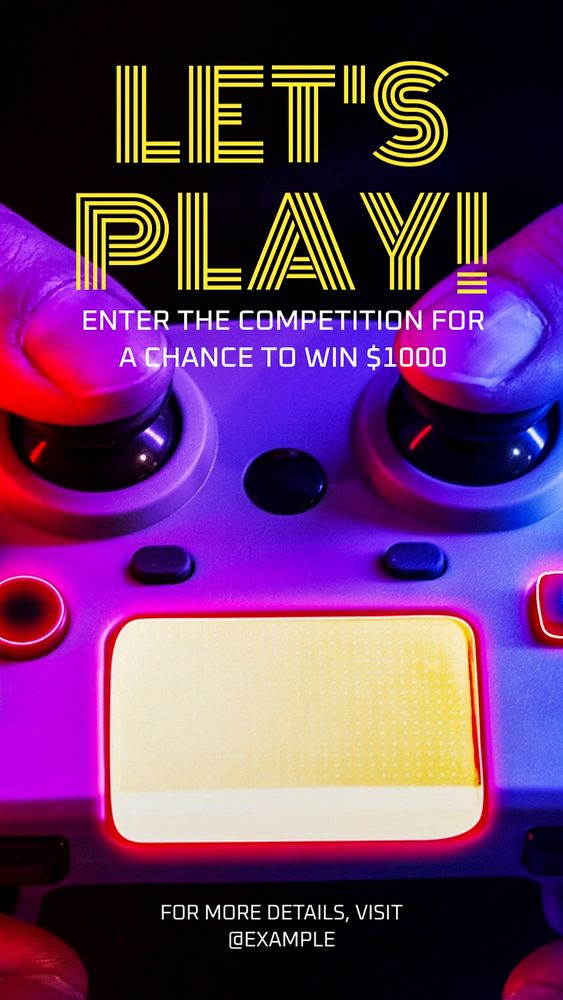 Play & competition  Instagram story template, editable text