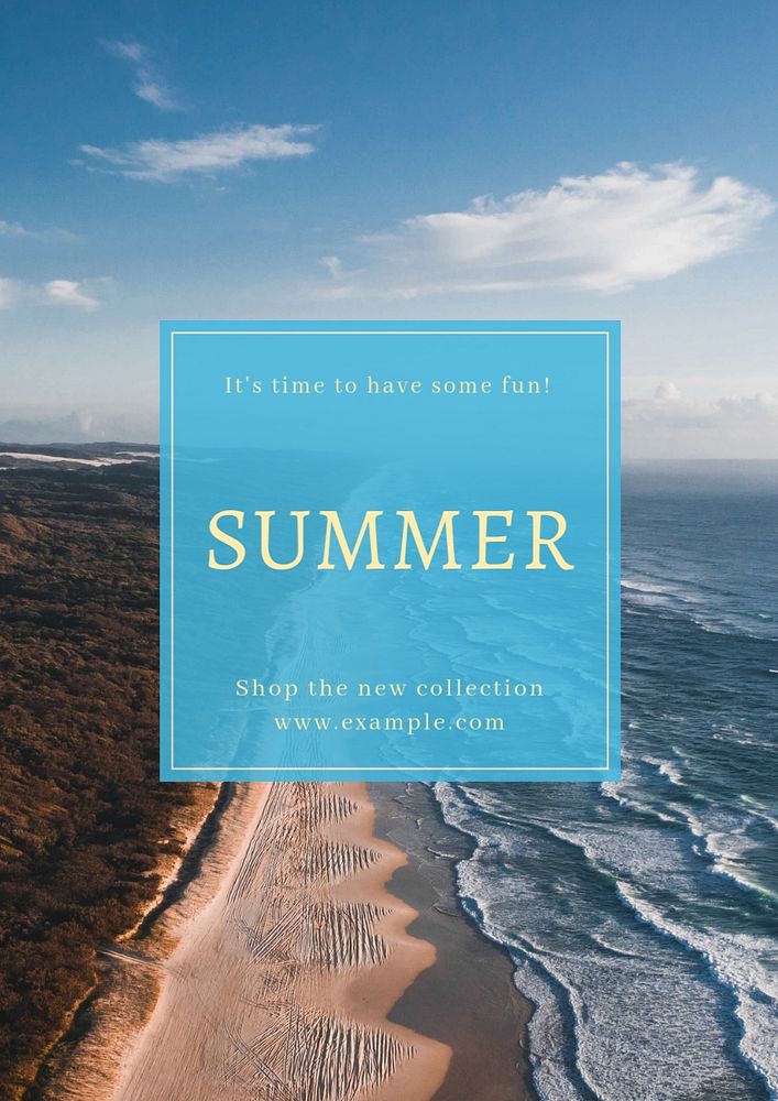 Summer collection  poster template, editable text and design