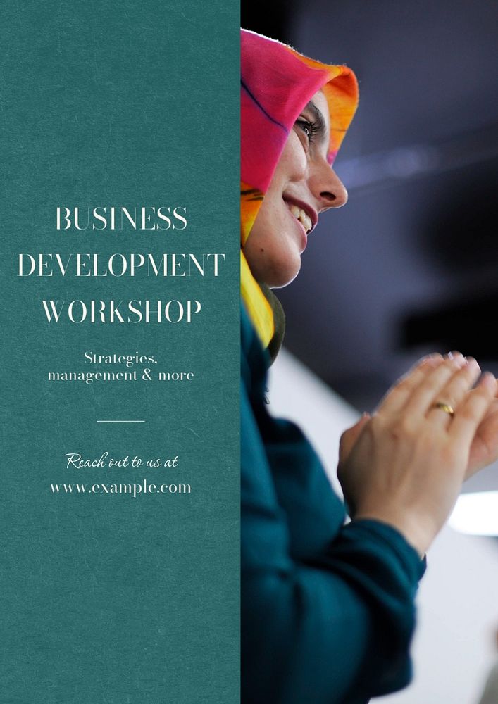 Business development workshop  poster template, editable text and design