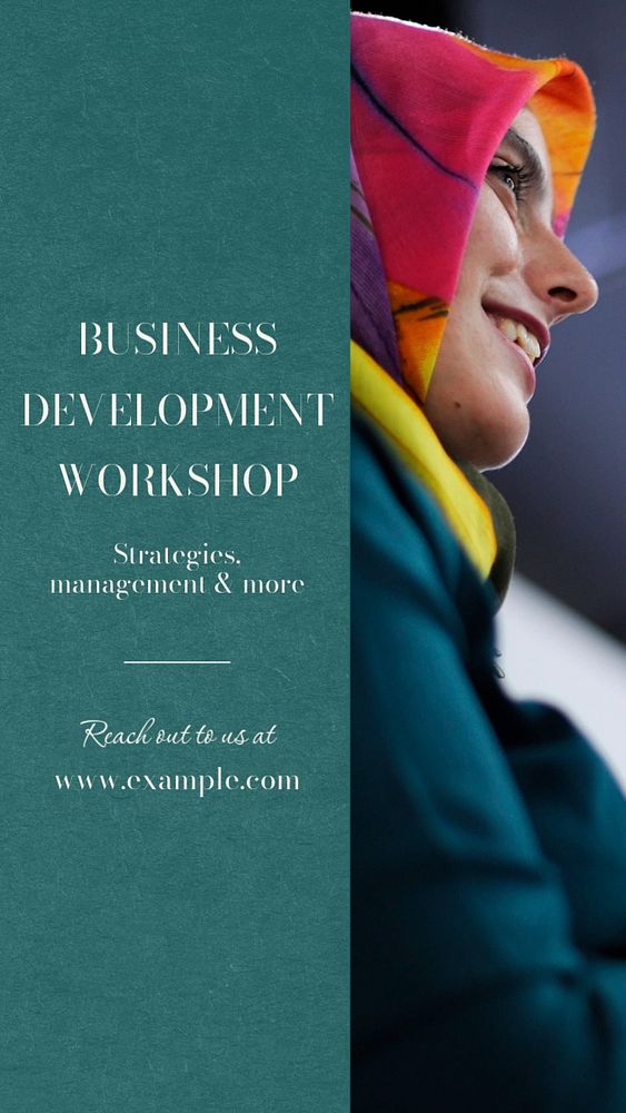 Business development workshop  Instagram story template, editable text