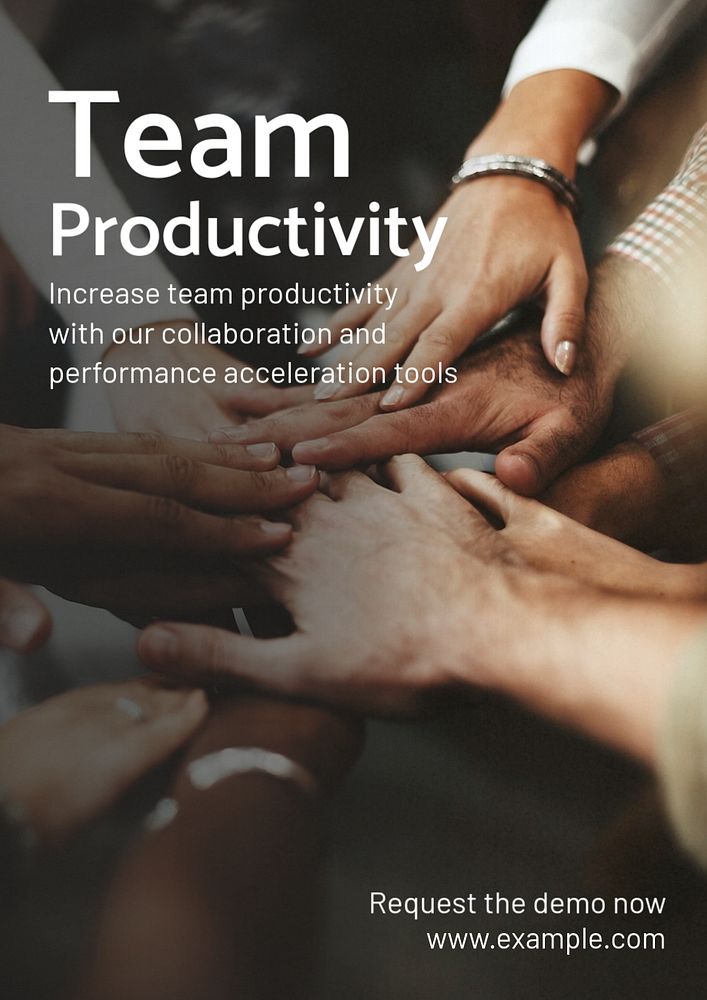 Team productivity  poster template, editable text and design