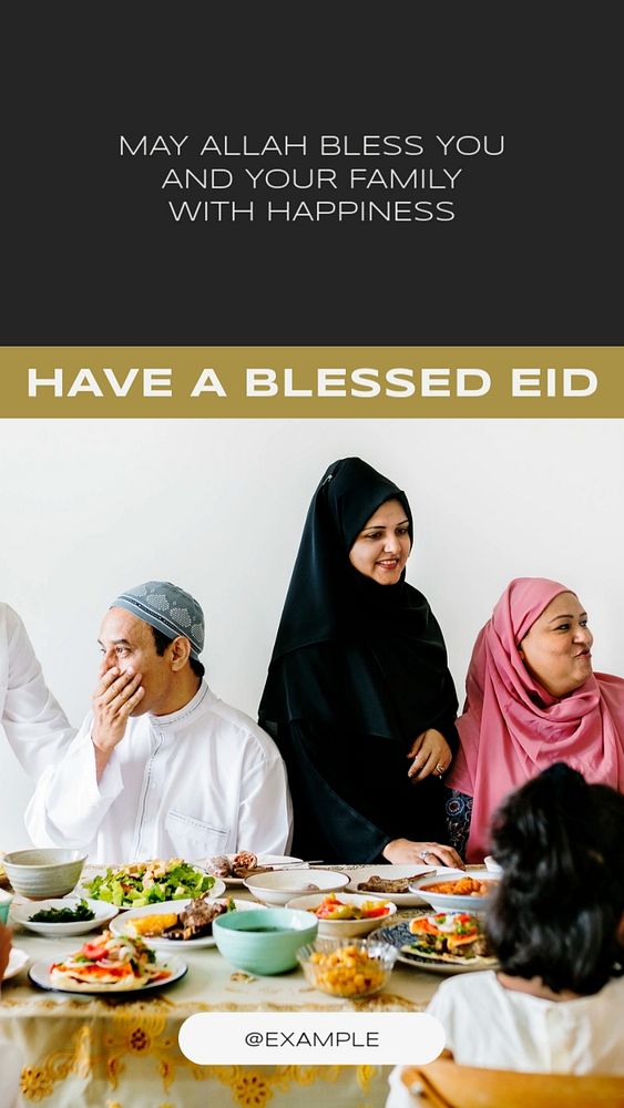 Have a blessed Eid  Instagram story template, editable text