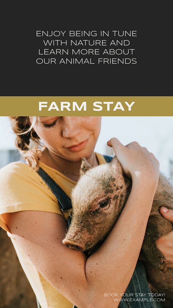 Farm stay  Instagram story template, editable text