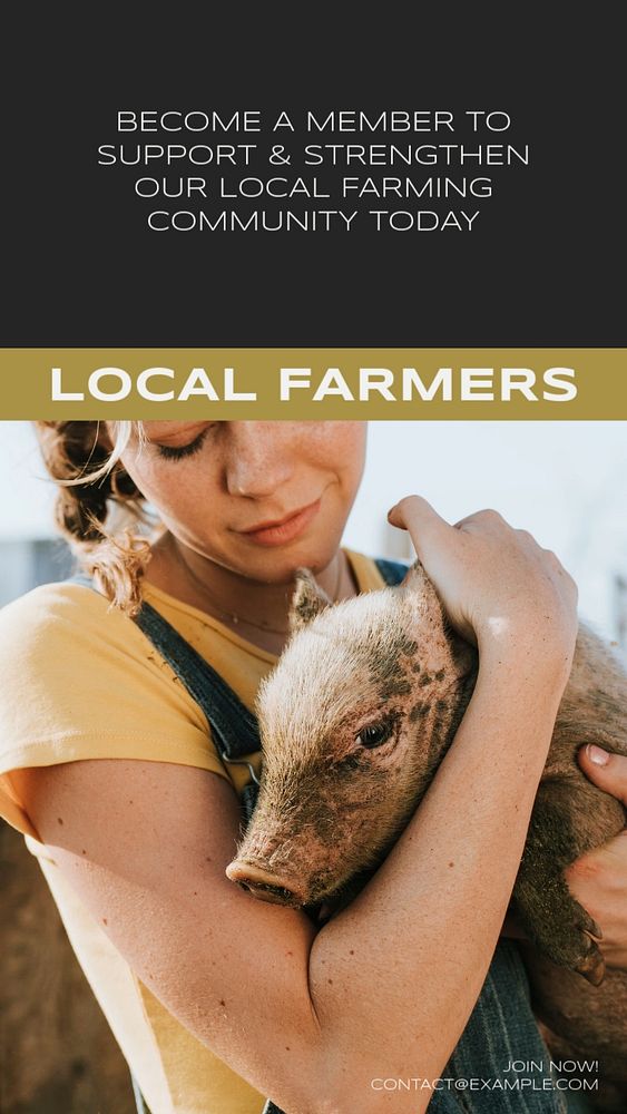 Local farmers community  Instagram story template, editable text