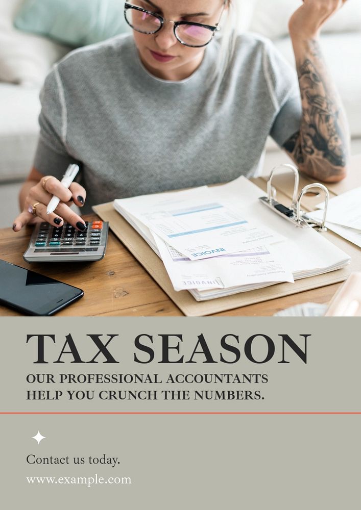 Tax season  poster template, editable text and design