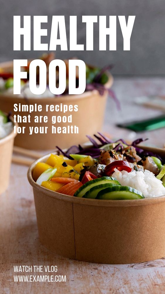 Healthy food  Instagram story template, editable text