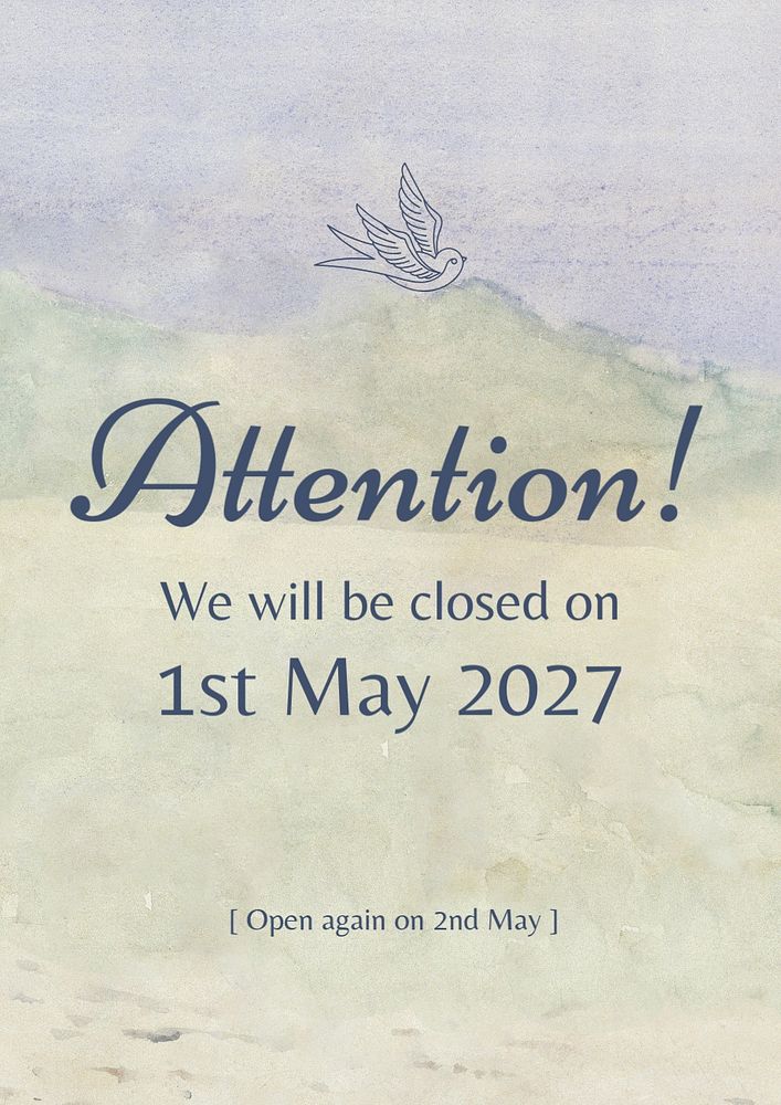 Attention poster template, editable text and design