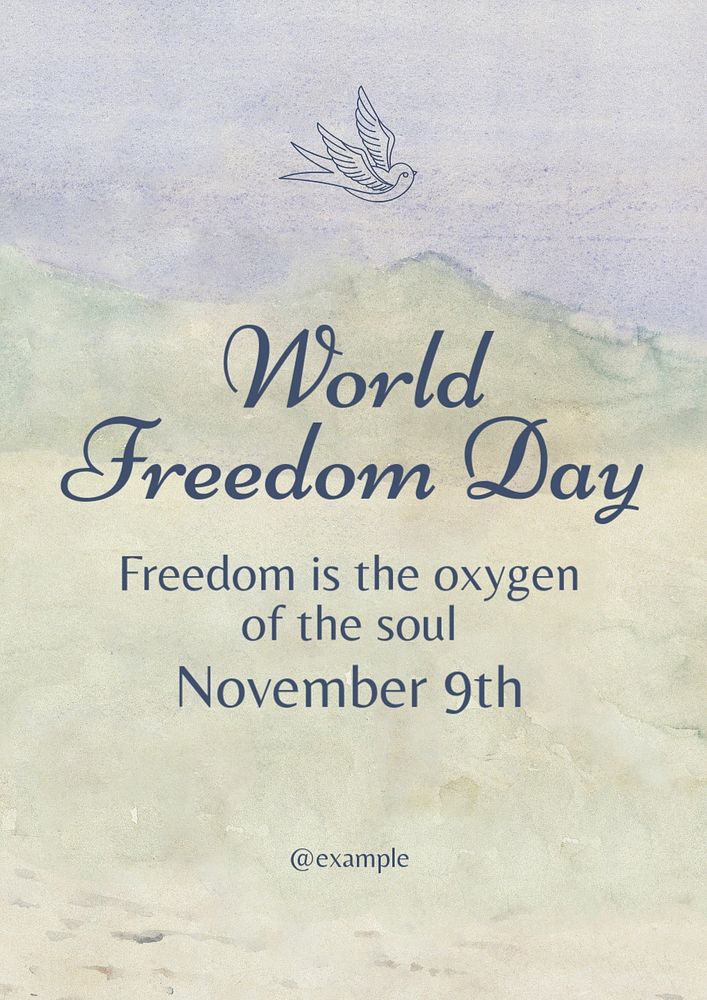 World Freedom Day poster template, editable text and design