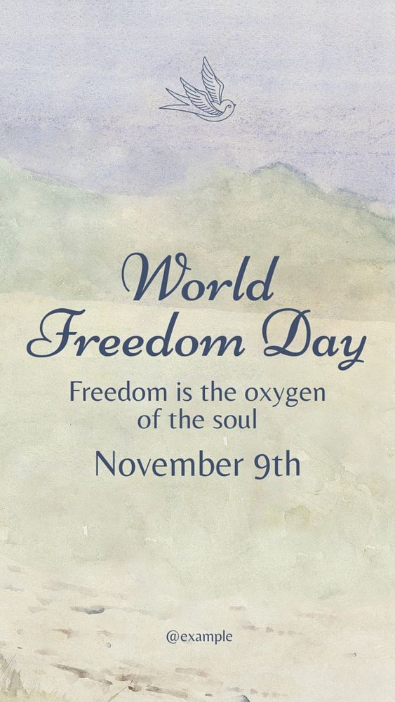 World Freedom Day Instagram story template, editable text