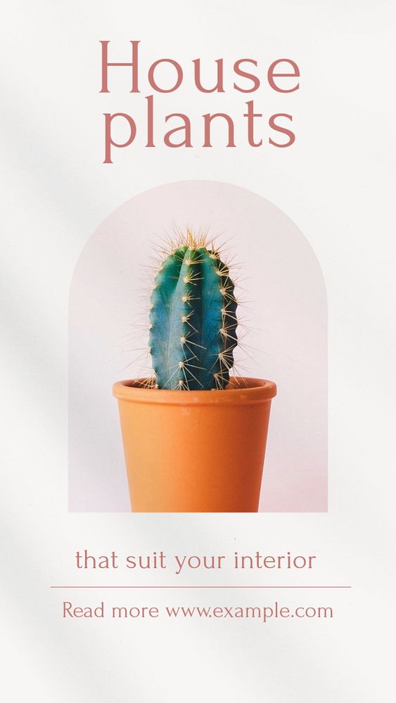 Houseplant  Instagram story template, editable text