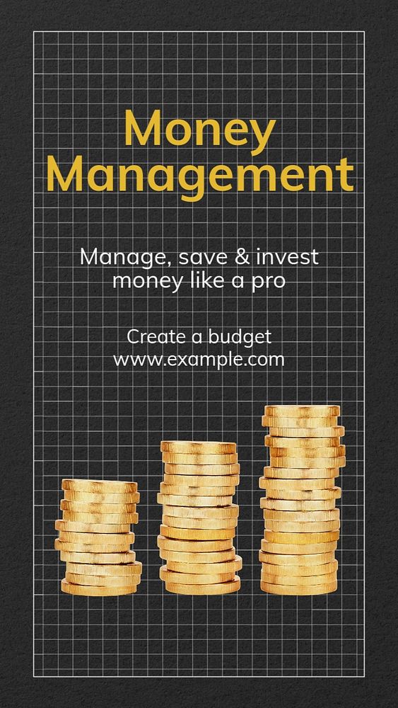 Money management  Instagram story template, editable text