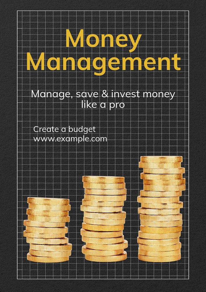 Money management  poster template, editable text and design