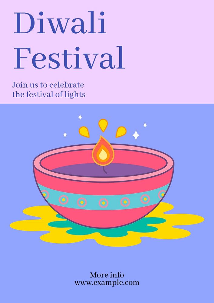 Diwali festival  poster template, editable text and design