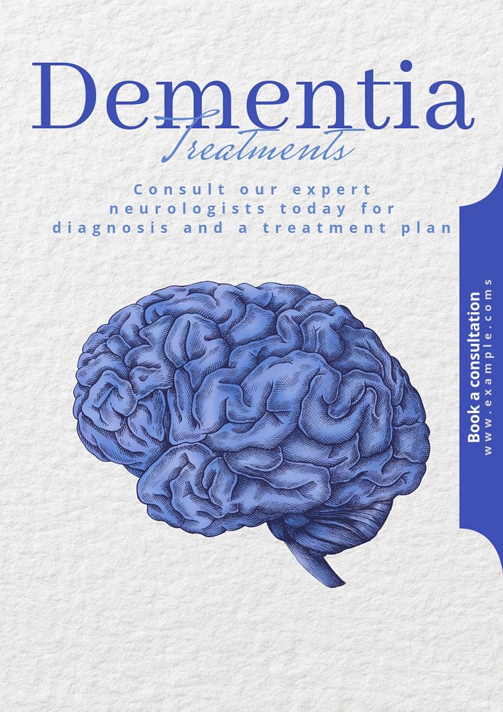 Dementia  poster template, editable text and design