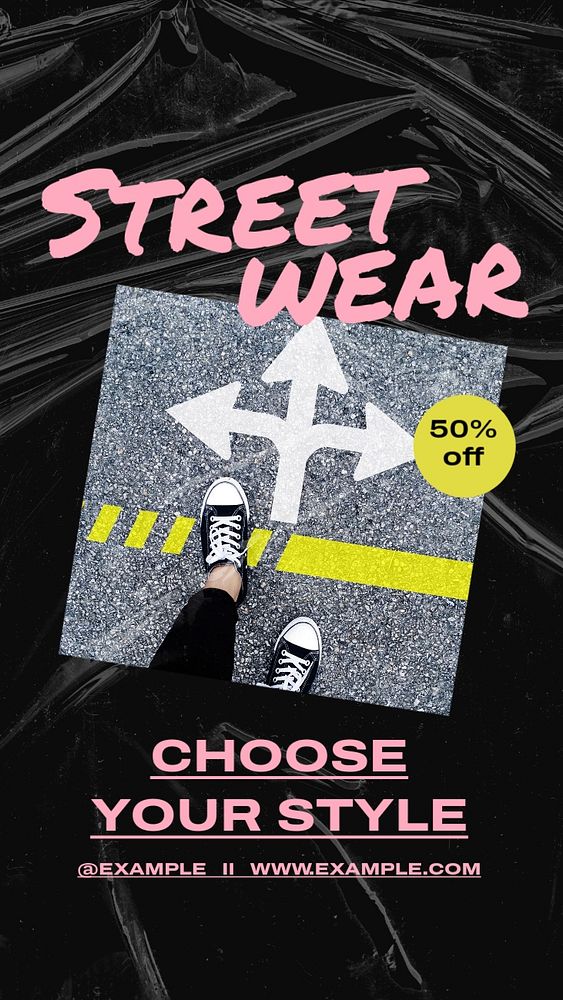 Streetwear sale  Instagram story template, editable text