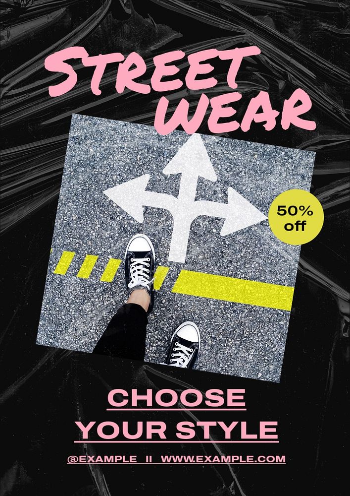 Streetwear sale  poster template, editable text and design