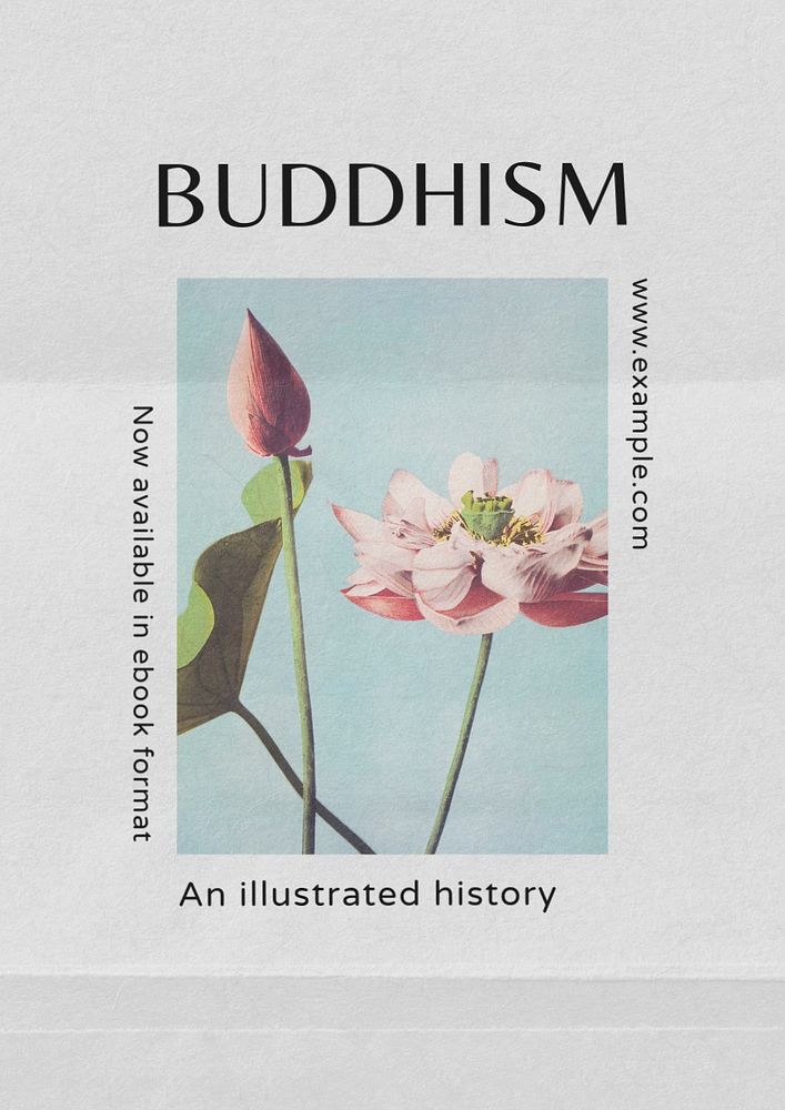 Buddhism history  poster template, editable text and design