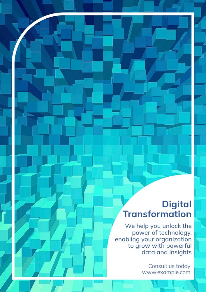 Digital transformation  poster template, editable text and design