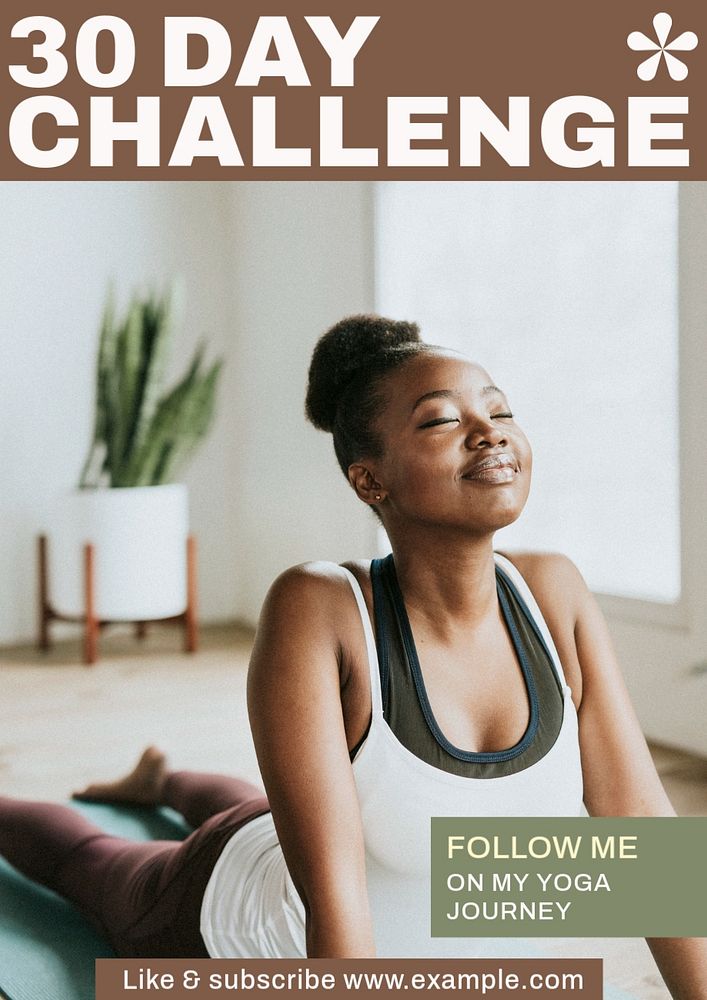 30 day challenge  poster template, editable text and design