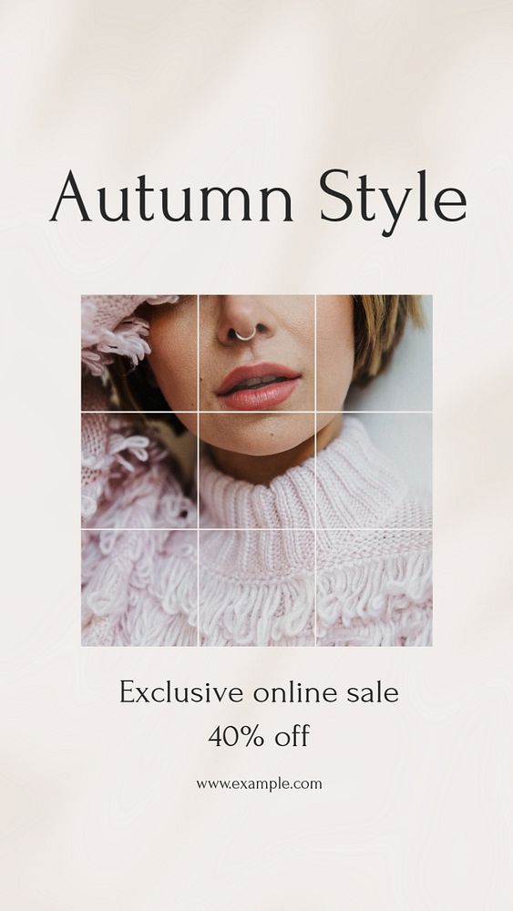 Autumn style Instagram story template, editable text