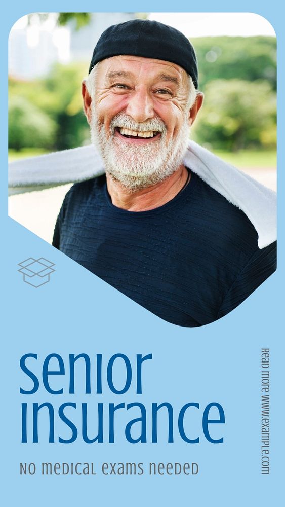 Senior insurance  Instagram story template, editable text