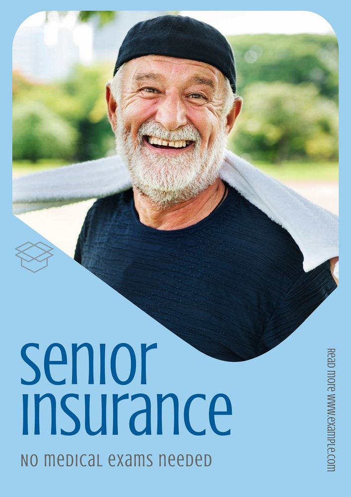 Senior insurance  poster template, editable text and design