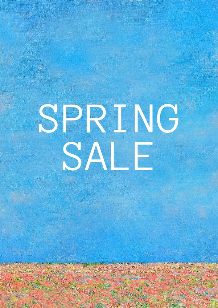 Spring sale poster template, editable text and design