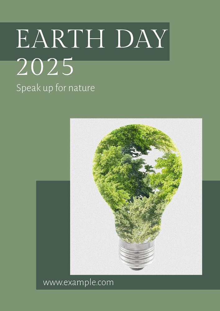 Earth day  poster template, editable text and design