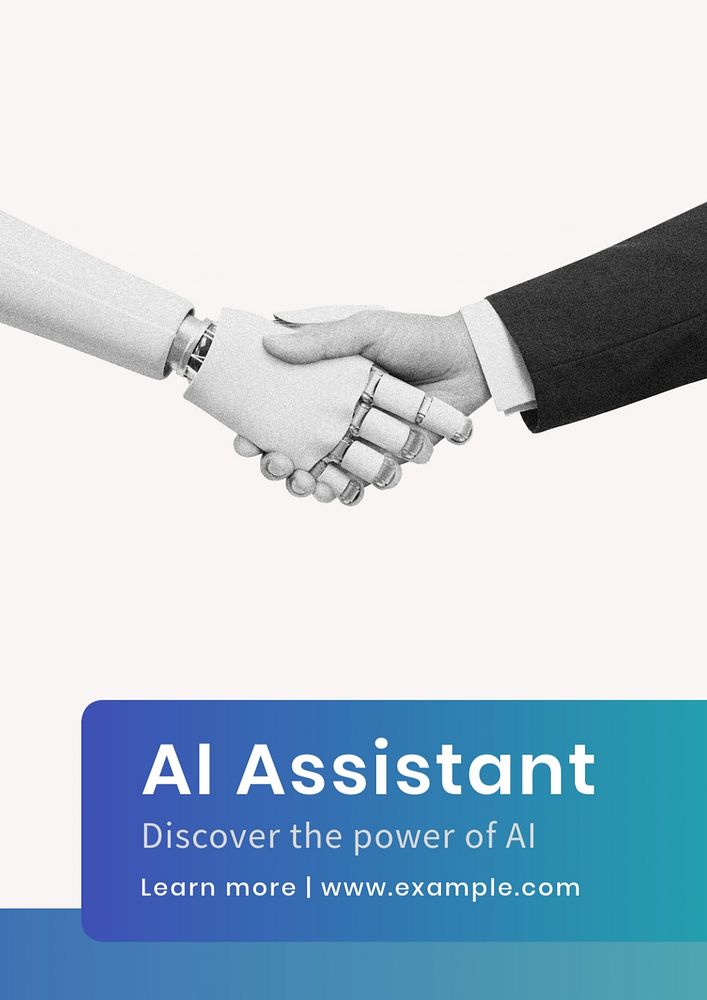 AI assistant  poster template, editable text and design