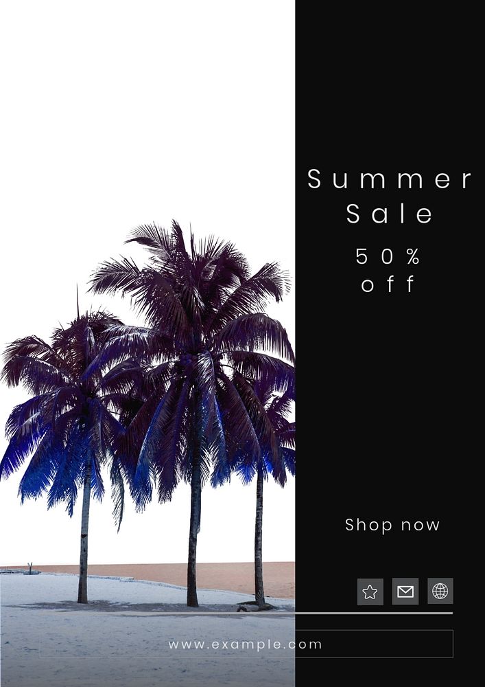 Summer sale  poster template, editable text and design