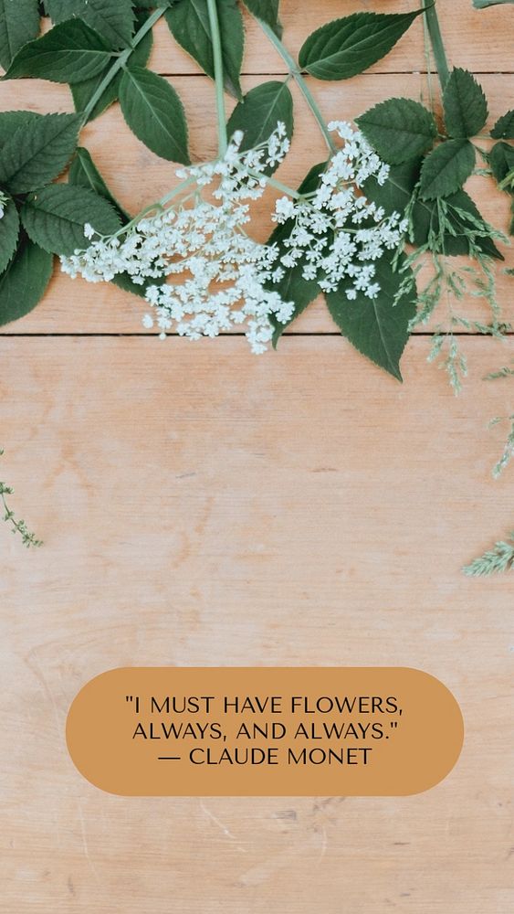 Monet quote  Instagram story template, editable text