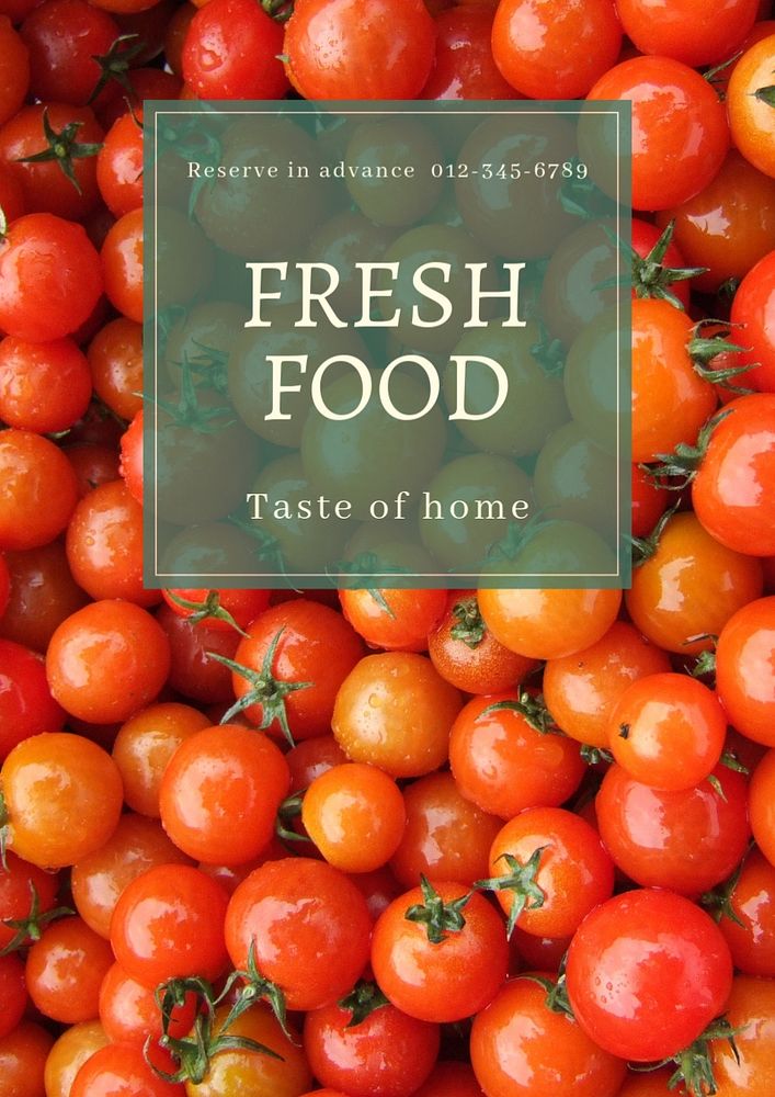 Fresh food  poster template, editable text and design