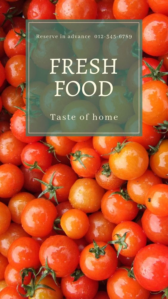 Fresh food  Instagram story template, editable text