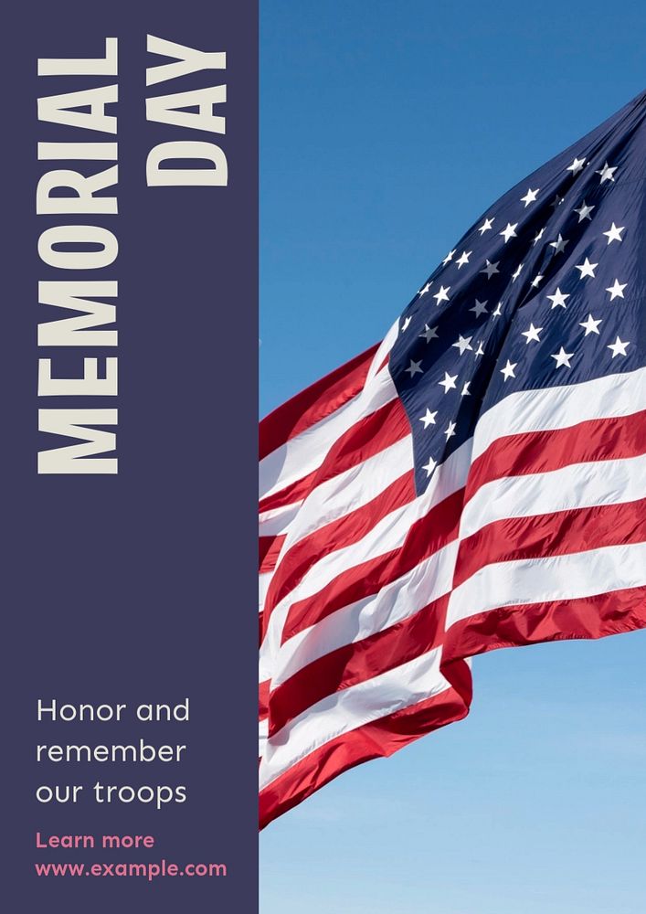 Memorial day  poster template, editable text and design