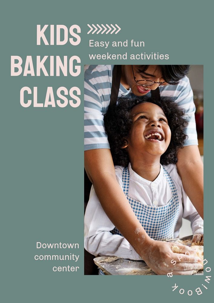 Baking class  poster template, editable text and design