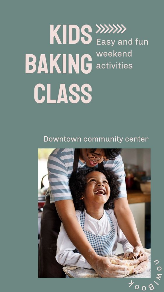 Baking class  Instagram story template, editable text